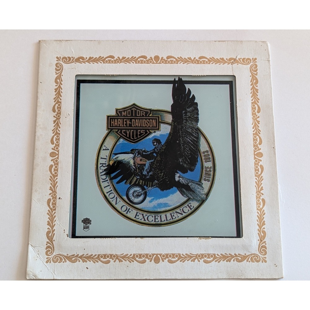 Vintage Harley-Davidson Eagle‎ Mirror Art Tradition of Excellence 9x9 Square